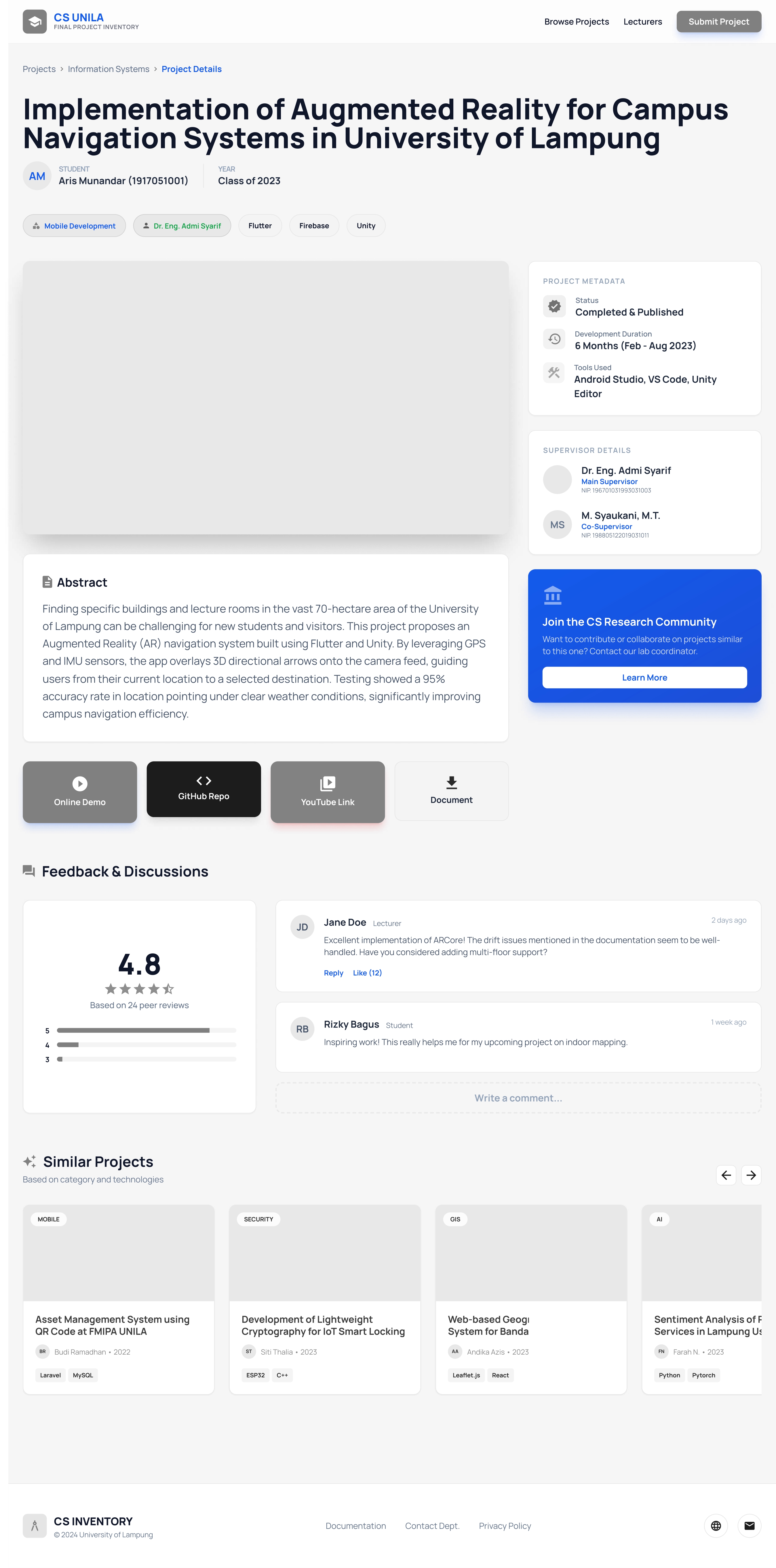 Rancang Bangun Sistem Informasi Inventaris Tugas Akhir Mahasiswa Dengan Manajemen Data Akademik Berbasis Web Menggunakan Framework Laravel (Studi Kasus: Jurusan Ilmu Komputer Universitas Lampung)